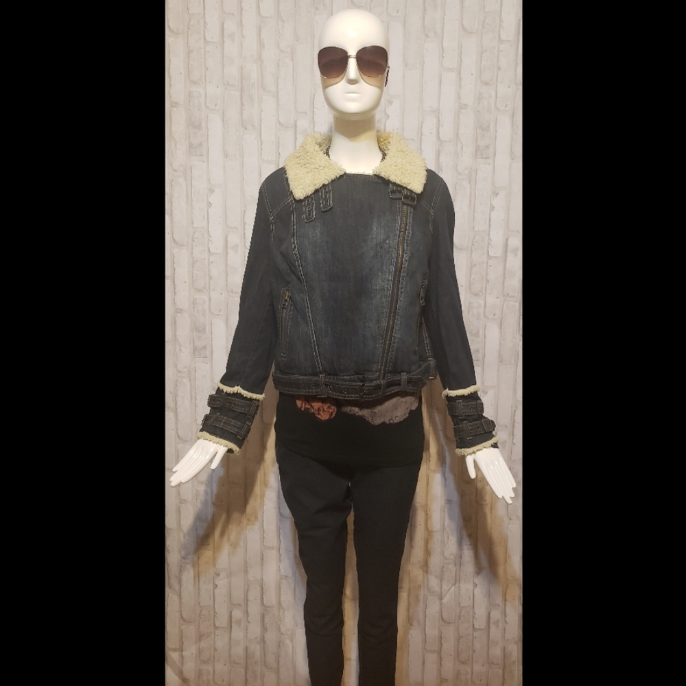 Mng By Mango Jean Jacket Size Usa Large. - image 2